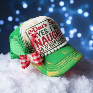 Dear Santa, Yes I Was Naughty Trucker Hat - Boutique Bella BellaBaseball Style Hats