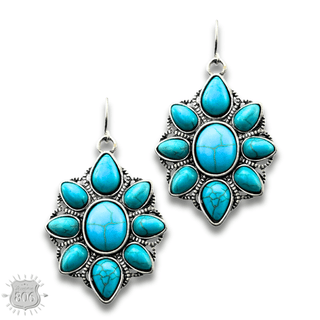 Decorative stone flower earring - LC - Boutique Bella BellaEarrings