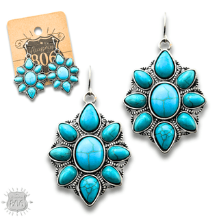 Decorative stone flower earring - LC - Boutique Bella BellaEarrings