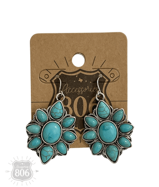 Decorative stone flower earring - LC - Boutique Bella BellaEarrings