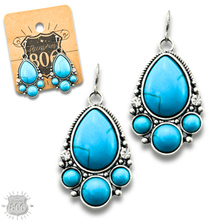 Decorative stone teardrop earring - LC - Boutique Bella BellaEarrings