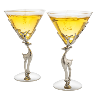 Stag Martini Glasses Set Premium Barware Gift