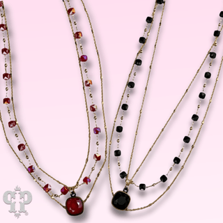 Delicate gold chain and faceted bead Austrian crystal drop necklace - LC - Boutique Bella BellaNecklaces