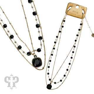Delicate gold chain and faceted bead Austrian crystal drop necklace - LC - Boutique Bella BellaNecklaces