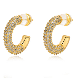 Demi Pave Hoop - Boutique Bella BellaEarring