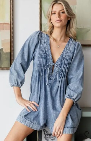 Denim Diva Romper - Boutique Bella BellaRomper