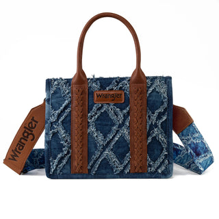 Denim Frayed Wrangler Tote Bag - Boutique Bella BellaCrossbody