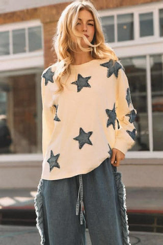 Denim & Stars Long Sleeve Top - Boutique Bella BellaTops