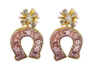 Derby Horseshoe - Pink - Boutique Bella BellaEarrings