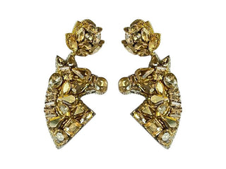 Derby Rhinestone Horse Earrings - Gold Rhinestone - Boutique Bella BellaEarrings