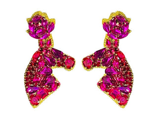 Derby Rhinestone Horse Earrings - Pink Rhinestone - Boutique Bella BellaEarrings