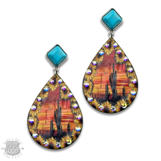 Desert scene teardrop earring, last call - Boutique Bella BellaEarrings