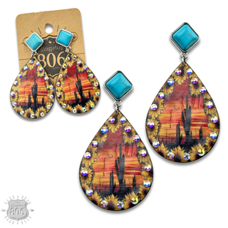 Desert scene teardrop earring, last call - Boutique Bella BellaEarrings