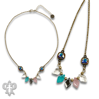 Diamond bead necklace with Austrian crystal - Boutique Bella BellaNecklaces