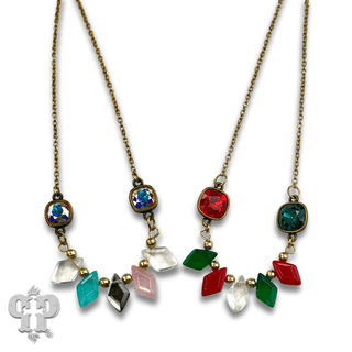 Diamond bead necklace with Austrian crystal - Boutique Bella BellaNecklaces