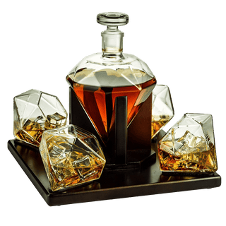 Diamond Decanter Set Premium Barware Gift Elegant Drinkware Collection - Boutique Bella BellaDecanter Sets