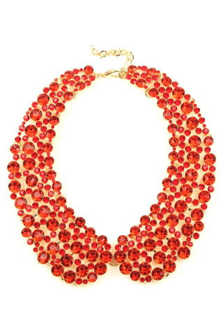 Diana Collar Statement Necklace - Red - Boutique Bella Bellanecklace