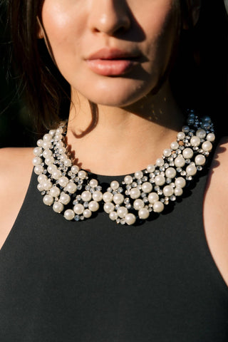 Diana Statement Necklace - Black - Boutique Bella BellaNecklace