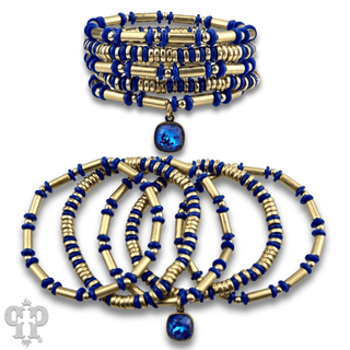 Disc and tube bead bracelet with a crystal from Swarovski® - Boutique Bella BellaBracelets