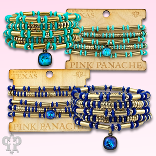 Disc and tube bead bracelet with a crystal from Swarovski® - Boutique Bella BellaBracelets
