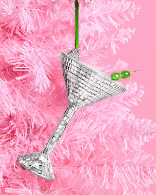 Disco Martini Ornament - silver disco ornament, Christmas Decorations - Boutique Bella Bellaornament