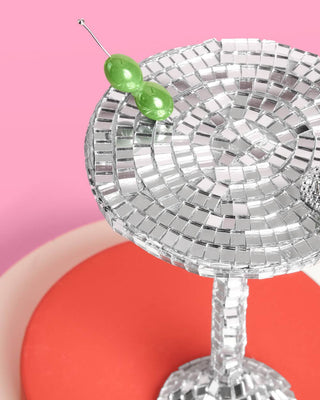 Disco Martini Ornament - silver disco ornament, Christmas Decorations - Boutique Bella Bellaornament