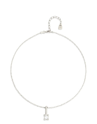 Divine - Silver Short Chain Necklace with White Cubic Zirconia - Boutique Bella BellaNecklace