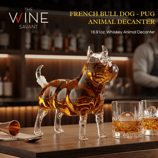 Dog Pug Whiskey And Wine Decanter Premium Barware Gift Elegant Drinkware Collection - Boutique Bella BellaDecanters