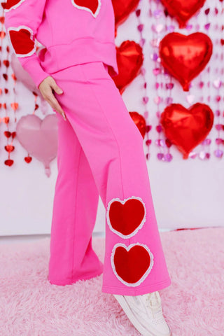 Doily Hearts Flare Sweatpants - Boutique Bella Bellasweatpants