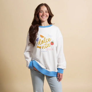 Dolce Vita Oversized Crew - Boutique Bella BellaLong Sleeve Top