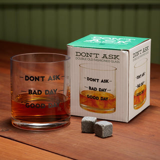 Don't Ask Double Old Fashion Glass in Gift Box - Boutique Bella Belladrinkware