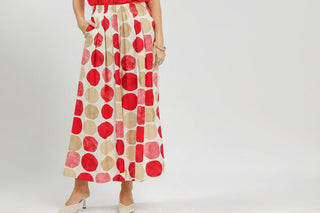 Dot Print Wide Leg Pants Red - Boutique Bella BellaBottoms