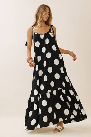 Dot to Impress Maxi-Black - Boutique Bella BellaMaxi dress