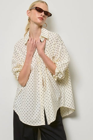 Dot Your Day Oversized Shirt - Boutique Bella Bellashirt