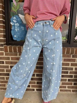 Dotted Diva Barrel Pants - Boutique Bella Bellajeans