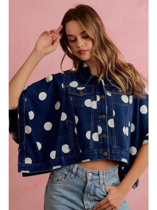Dottie in Denim and Baby Blue Jacket - Boutique Bella BellaDenim Jacket