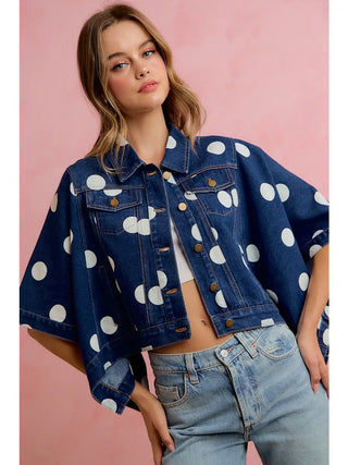 Dottie in Denim and Baby Blue Jacket - Boutique Bella BellaDenim Jacket