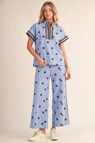 Dotty Darling Periwinkle Pant - Boutique Bella BellaPants