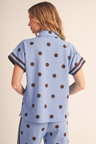 Dotty Darling Periwinkle Top - Boutique Bella BellaTop