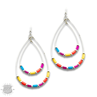 Double beaded teardrop earring - Boutique Bella BellaEarrings