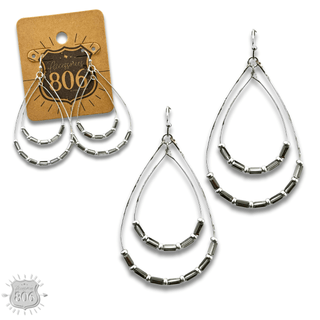 Double beaded teardrop earring - Boutique Bella BellaEarrings