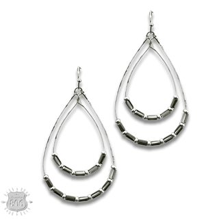 Double beaded teardrop earring - Boutique Bella BellaEarrings