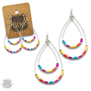 Double beaded teardrop earring - Boutique Bella BellaEarrings