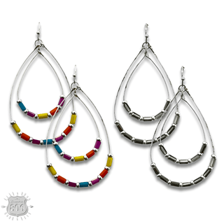 Double beaded teardrop earring - Boutique Bella BellaEarrings