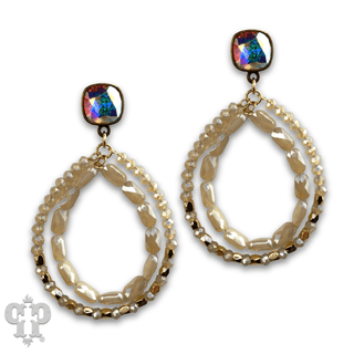 Double faceted bead teardrop earring with Austrian crystal - Boutique Bella BellaEarrings