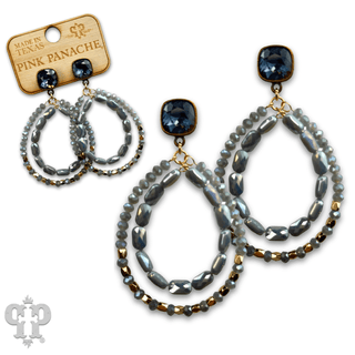 Double faceted bead teardrop earring with Austrian crystal - Boutique Bella BellaEarrings