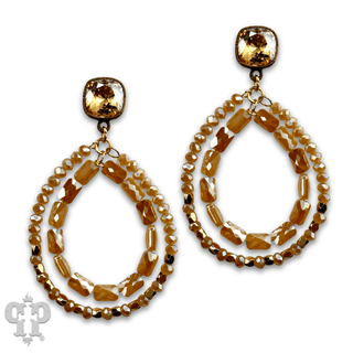 Double faceted bead teardrop earring with Austrian crystal - Boutique Bella BellaEarrings