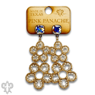 Double flower charm earring, Austrian crystal - Boutique Bella BellaEarrings