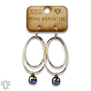Double oval earring with Austrian crystal - Boutique Bella BellaEarrings