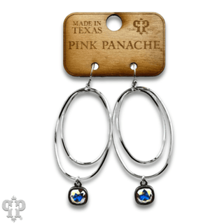 Double oval earring with Austrian crystal - Boutique Bella BellaEarrings